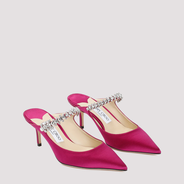 Pink Boysenberry Satin Bing 65 Mules-4