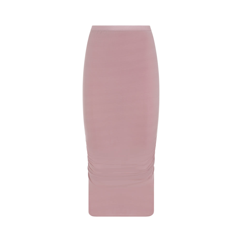 Dusty Pink Shirmp Cupro Skirt-1