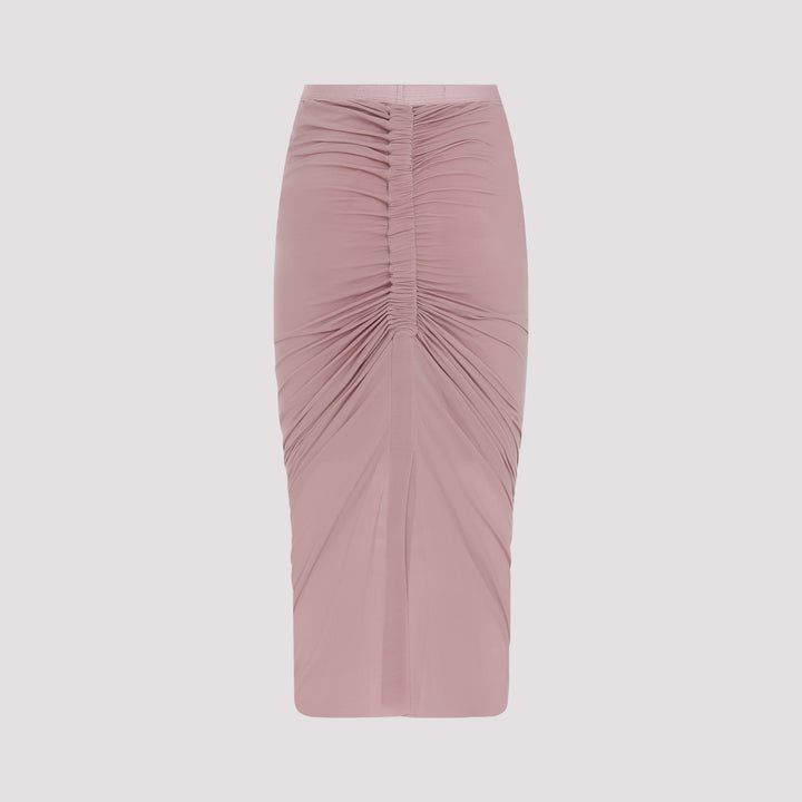 Dusty Pink Shirmp Cupro Skirt-3