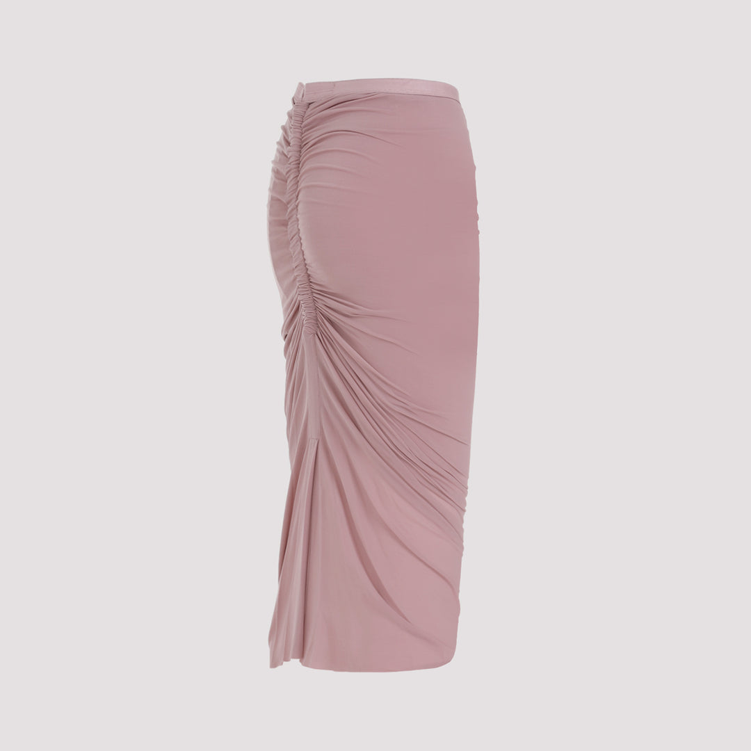 Dusty Pink Shirmp Cupro Skirt-4