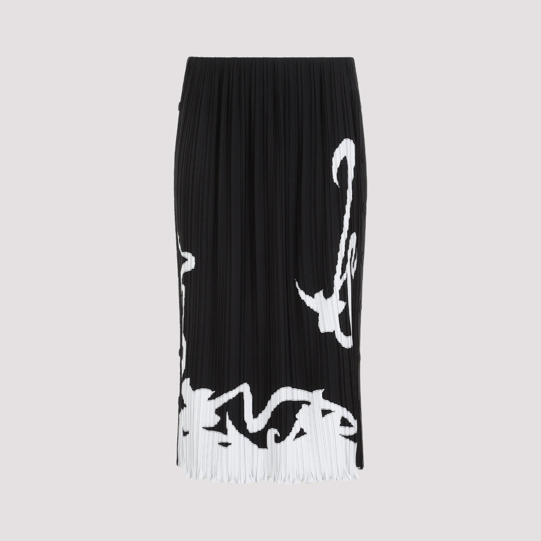 Black Pleated Long Skirt-0