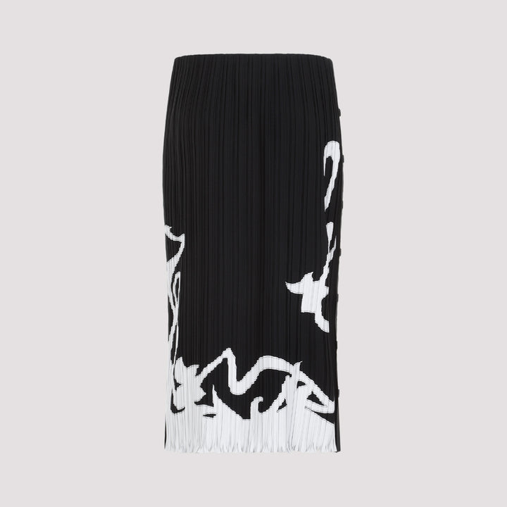 Black Pleated Long Skirt-3