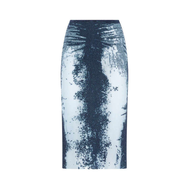 Midi skirt in devoré metallic knit-1