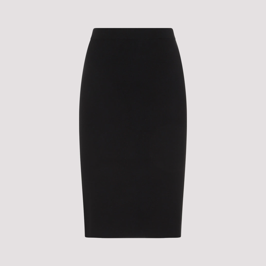 Black Wool Pencil Skirt-0