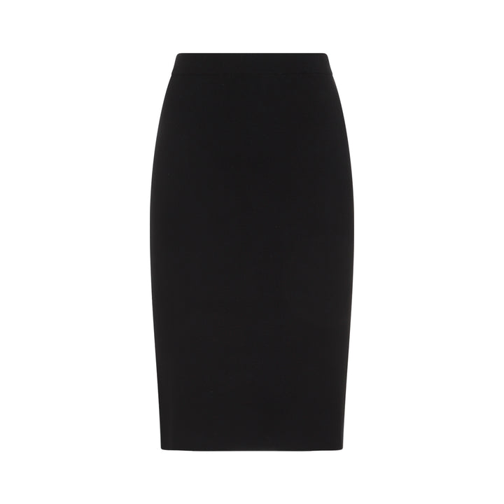 Black Wool Pencil Skirt-1