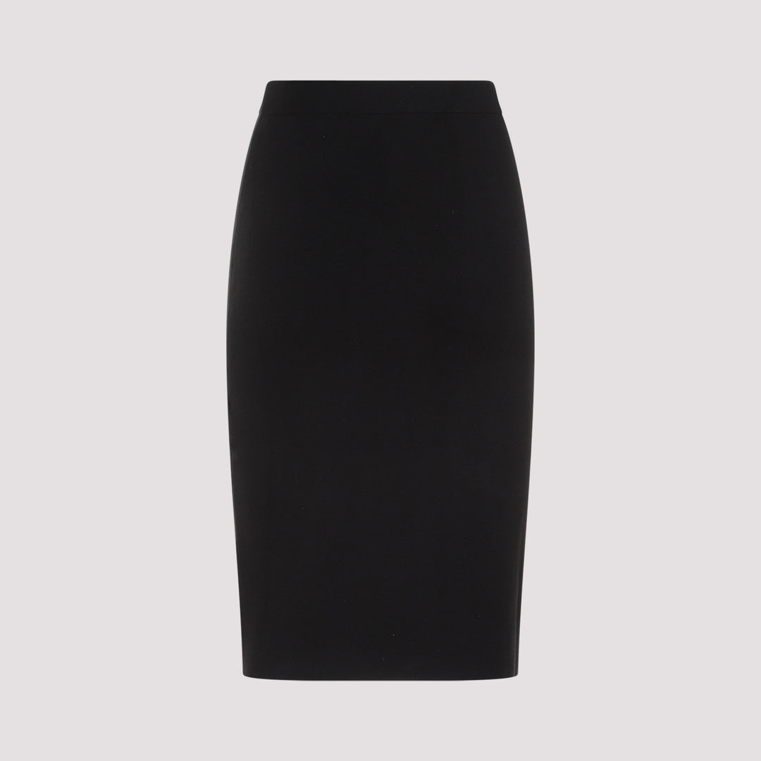 Black Wool Pencil Skirt-3