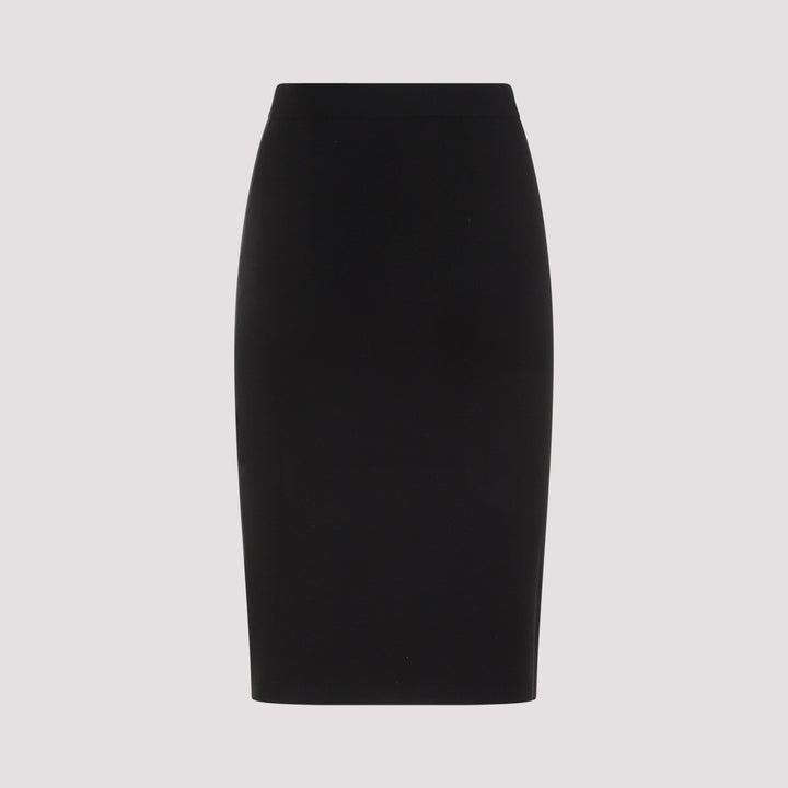 Black Wool Pencil Skirt-3