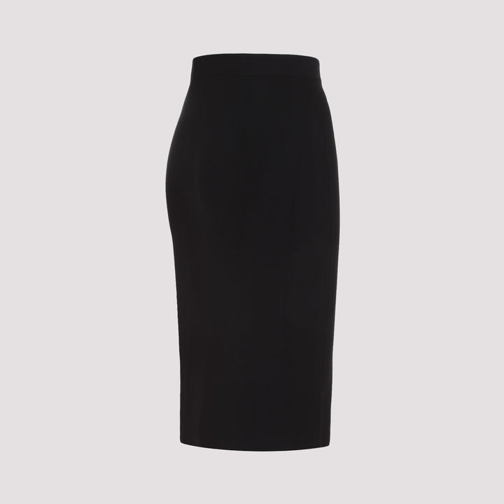 Black Wool Pencil Skirt-4