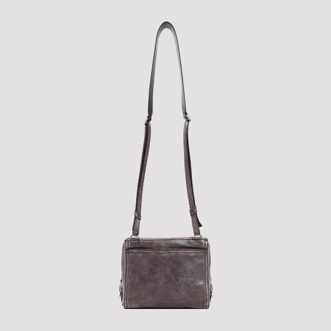 Beige Brown Calf Leather Pandora Small Bag-3