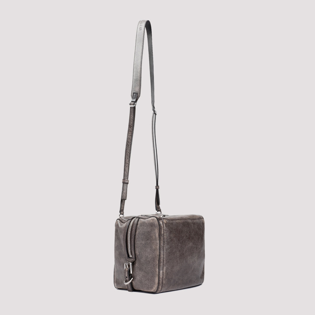 Beige Brown Calf Leather Pandora Small Bag-4