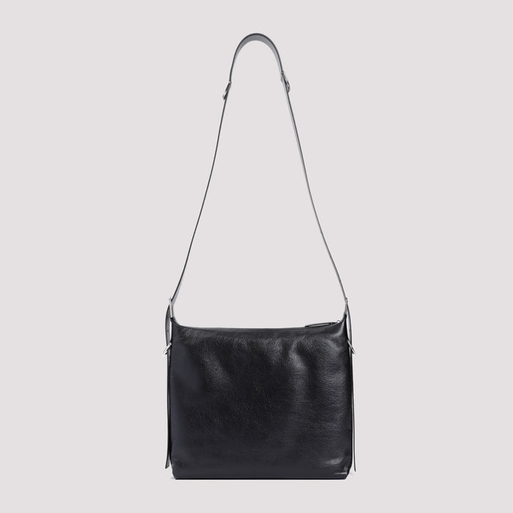 Black Calf Leather Voyou Croosbody Bag-3