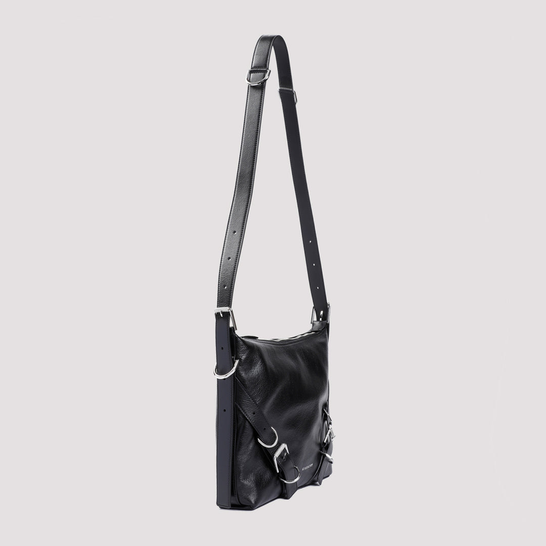 Black Calf Leather Voyou Croosbody Bag-4