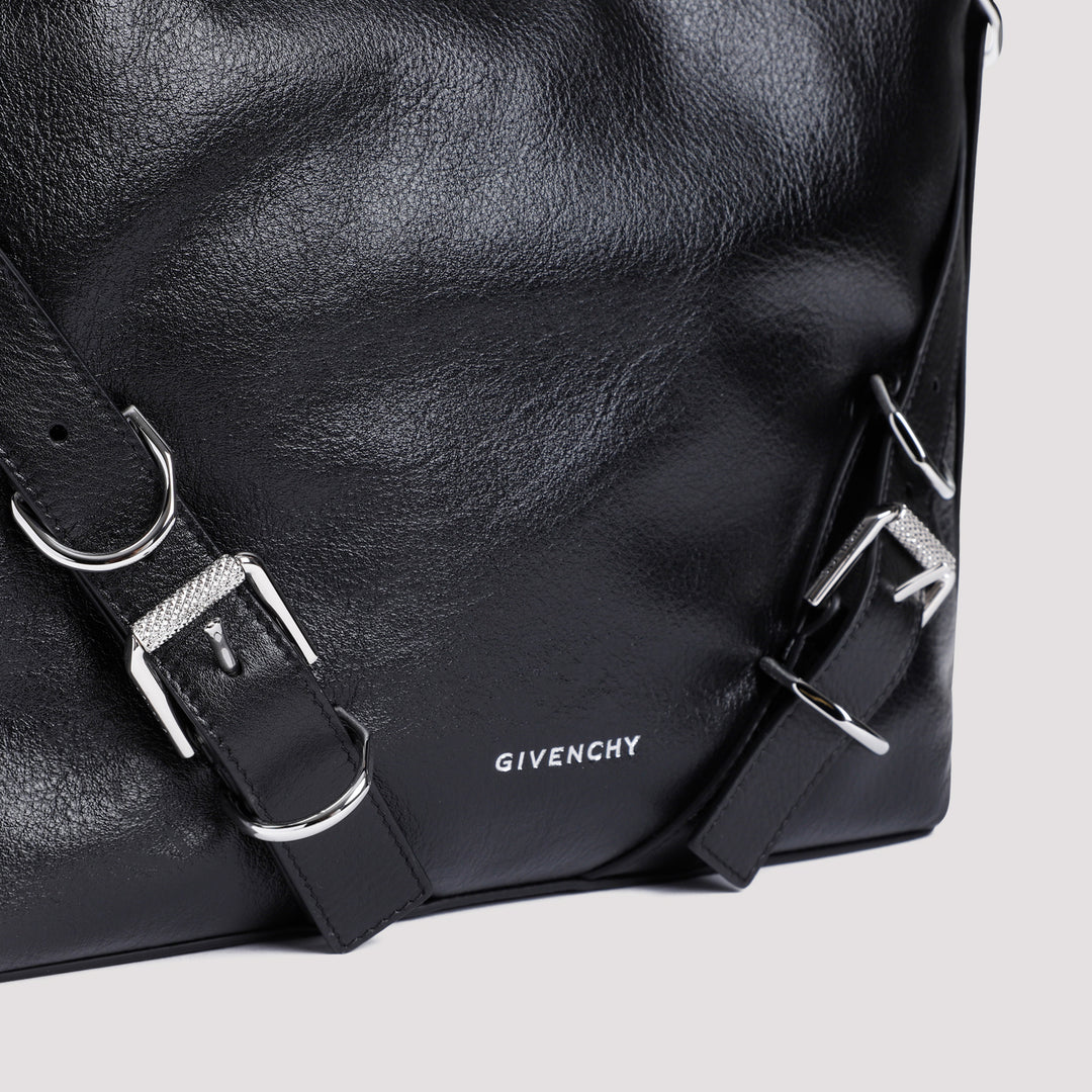 Black Calf Leather Voyou Croosbody Bag-5