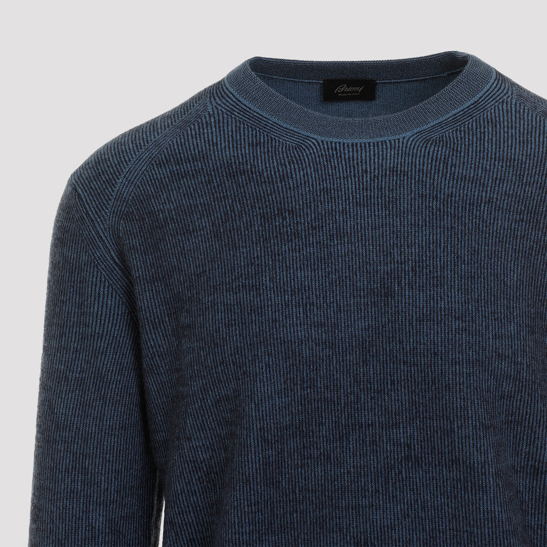 Flannel Midnight Blue Cashmere Pullover-4