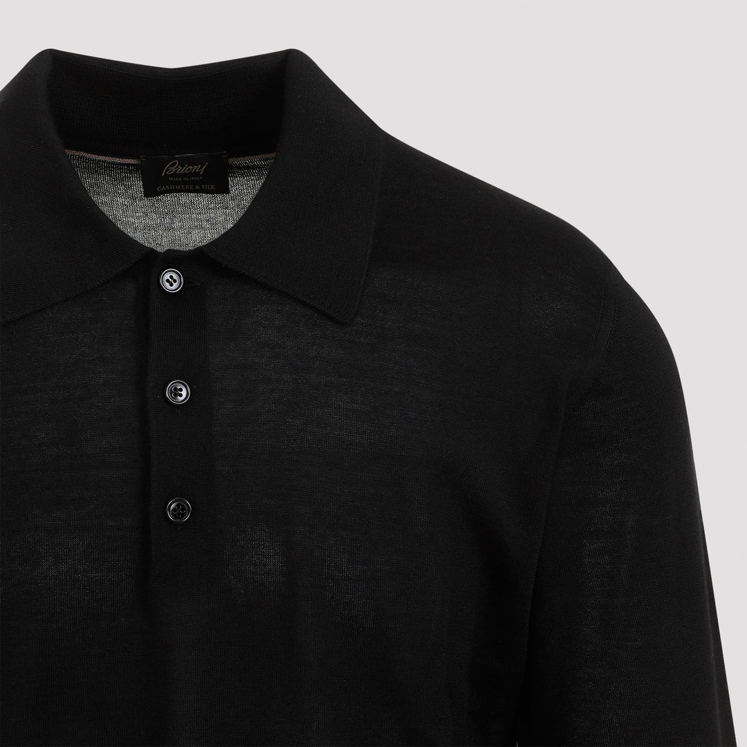 Black Cashmere Long Sleeves Polo-3