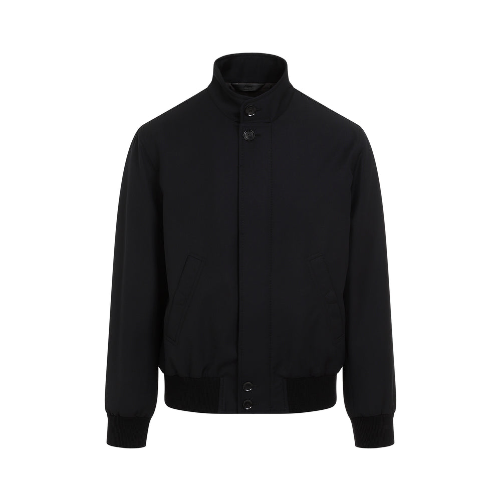 Black Wool Cardigan Blouson-1