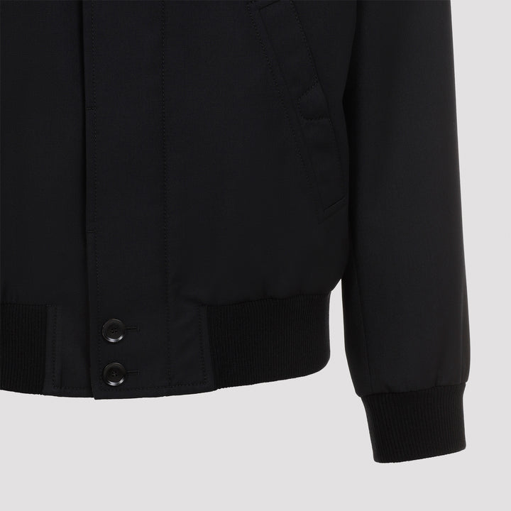 Black Wool Cardigan Blouson-4