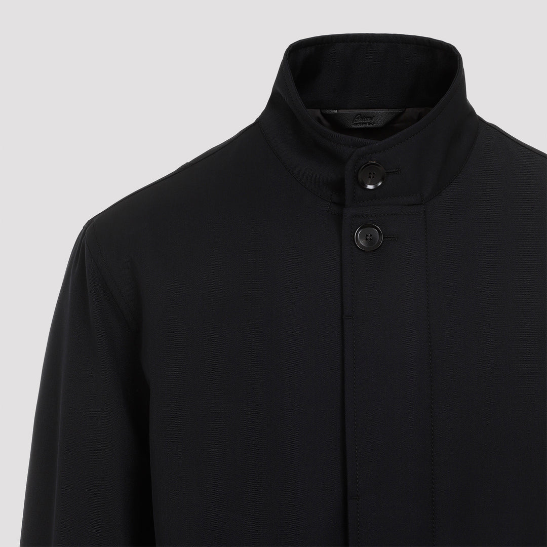 Black Wool Cardigan Blouson-5