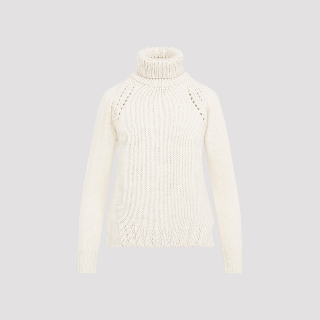 White Virgin Wool Sweater-0