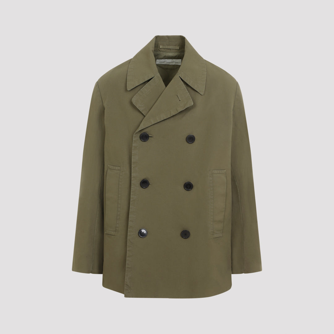 Khaki Green Razel Cotton Short Coat-0