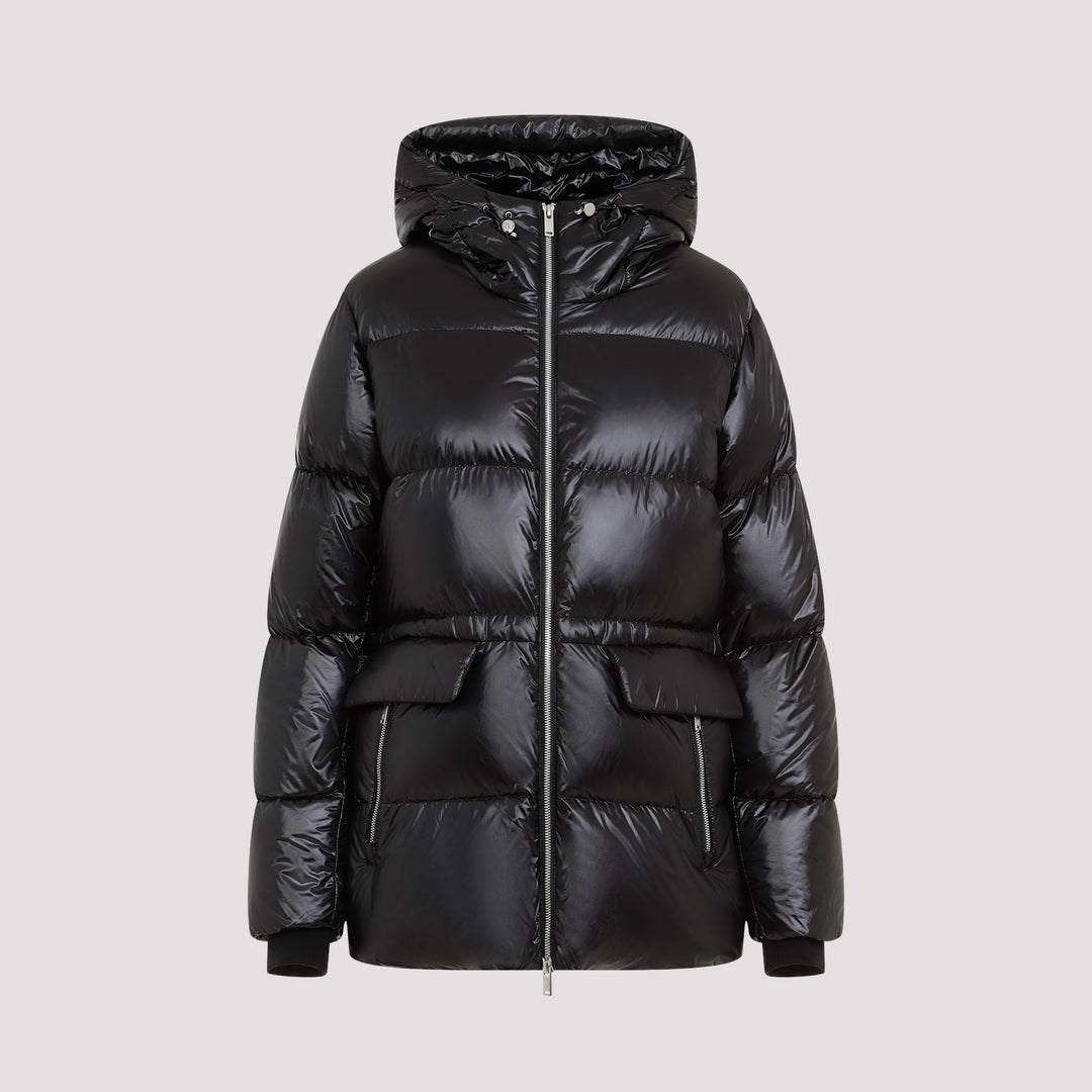 Black Whitney 3Q Nylon Down Jacket-0