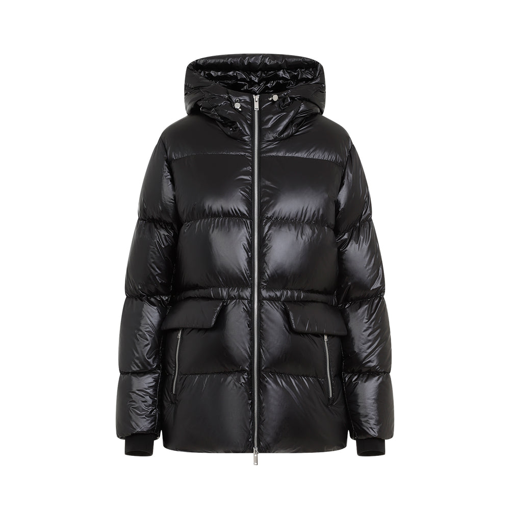 Black Whitney 3Q Nylon Down Jacket-1