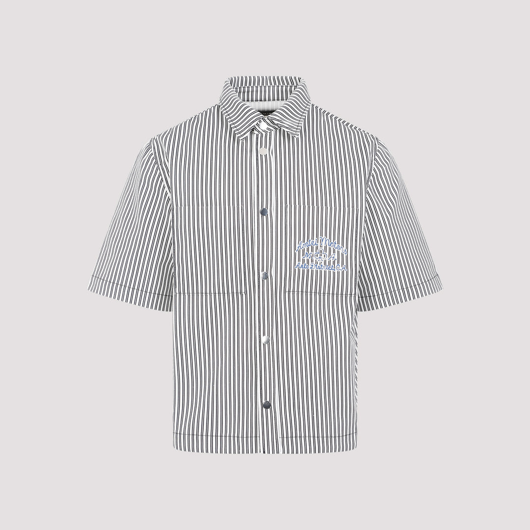 Black Cotton Motors Camp Shirt-0