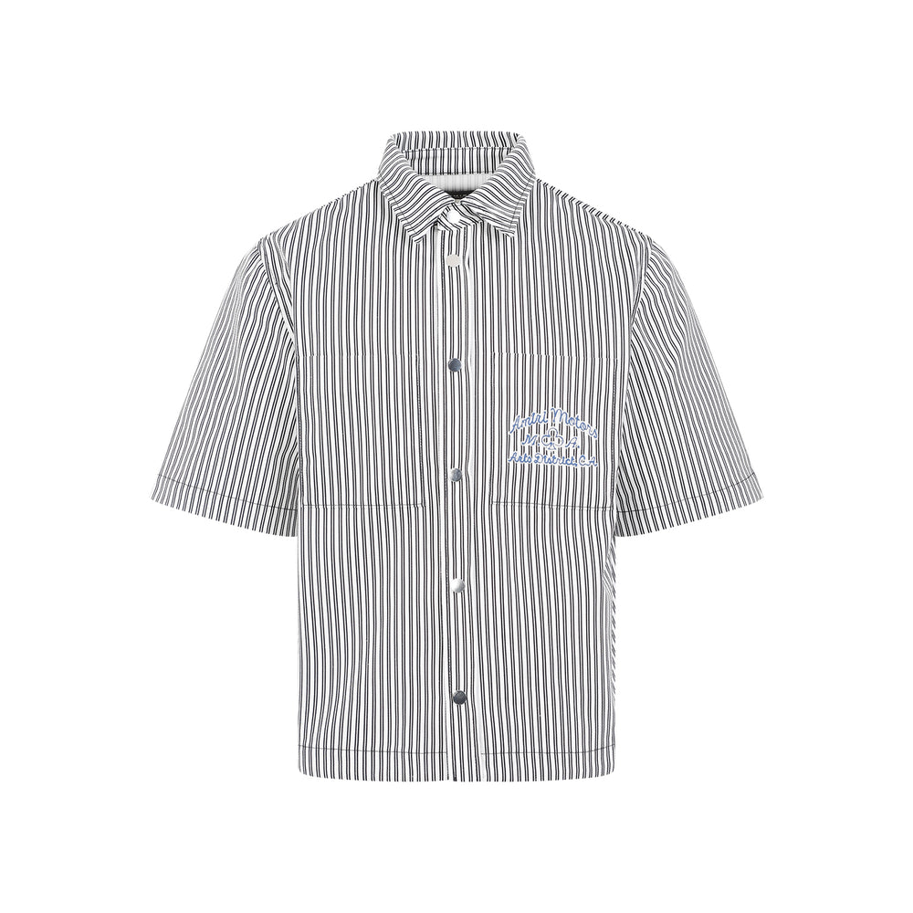 Black Cotton Motors Camp Shirt-1