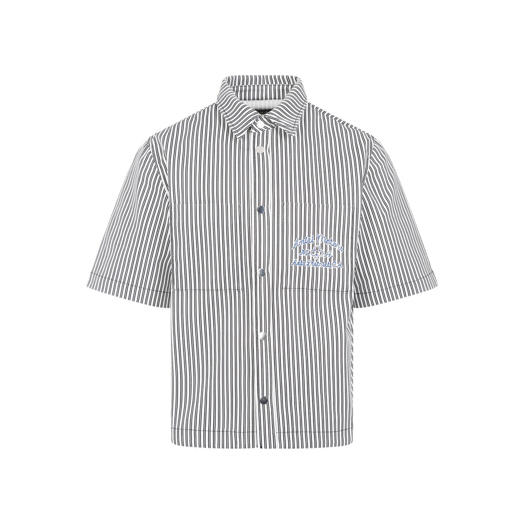 Black Cotton Motors Camp Shirt-1