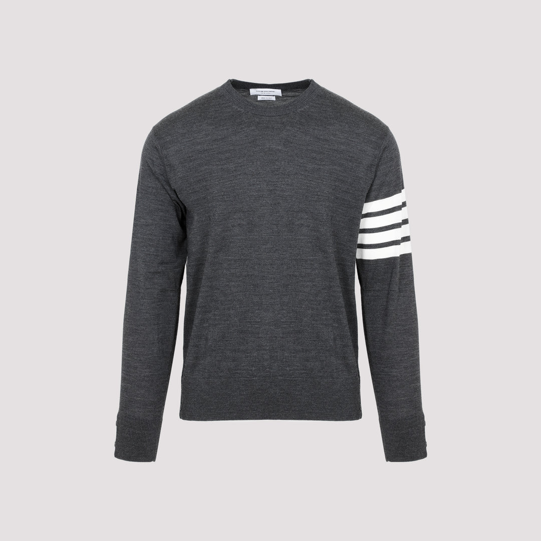 Dark Gray Wool 4-bar pullover-8