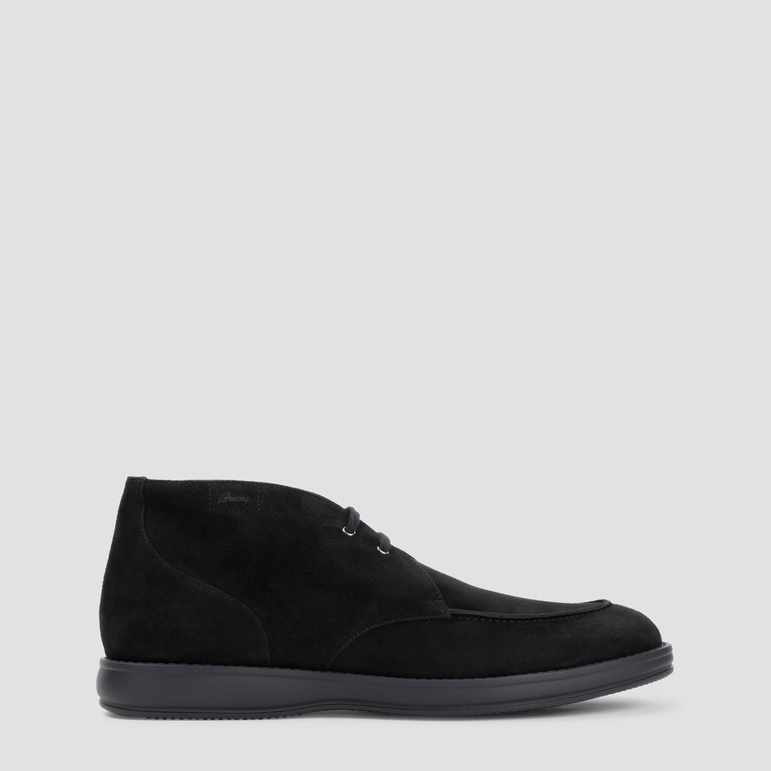 Black Suede Leather Desert Boot-0