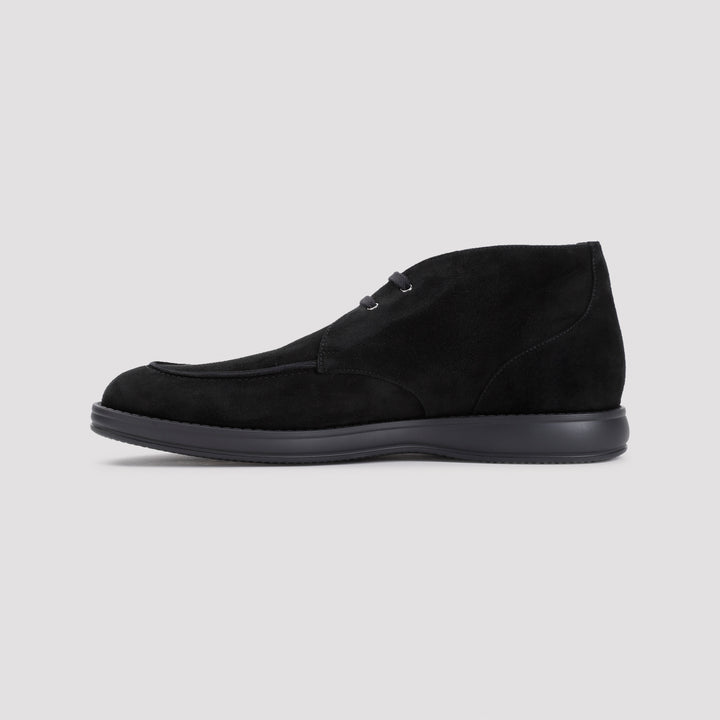 Black Suede Leather Desert Boot-3