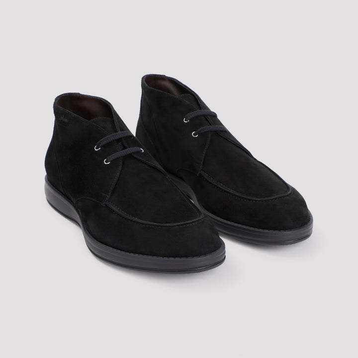 Black Suede Leather Desert Boot-4