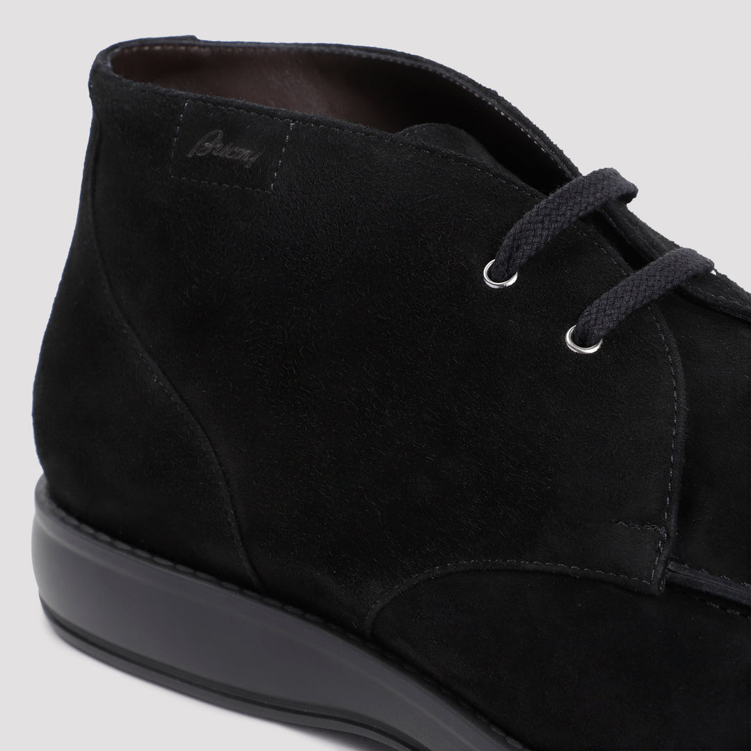 Black Suede Leather Desert Boot-5