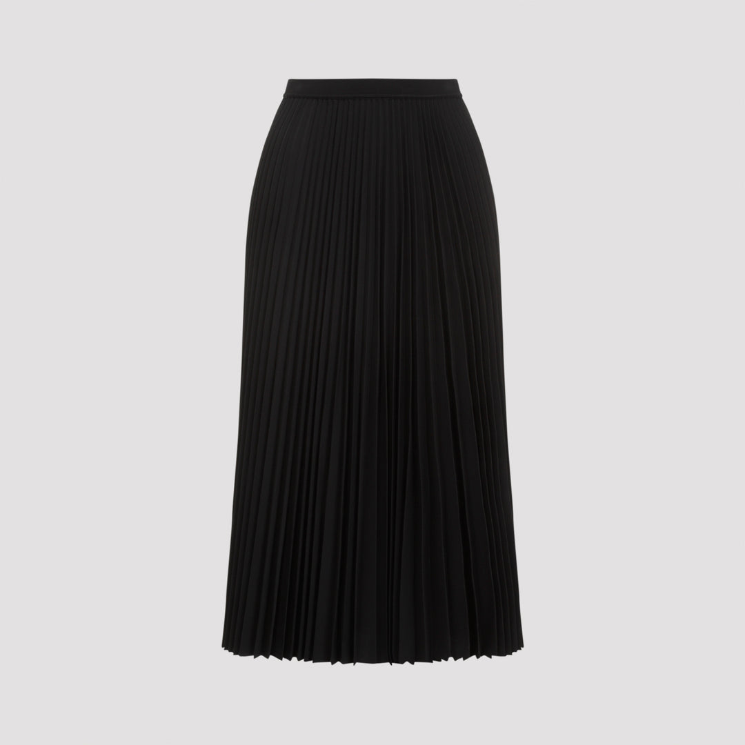 Black Recycled Polyester Midi Skirt-0