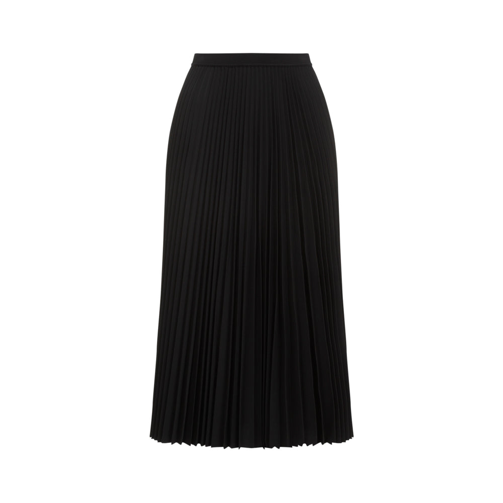 Black Recycled Polyester Midi Skirt-1