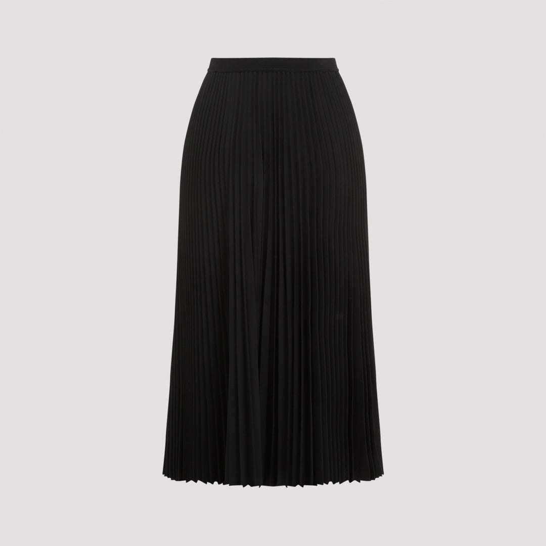 Black Recycled Polyester Midi Skirt-3