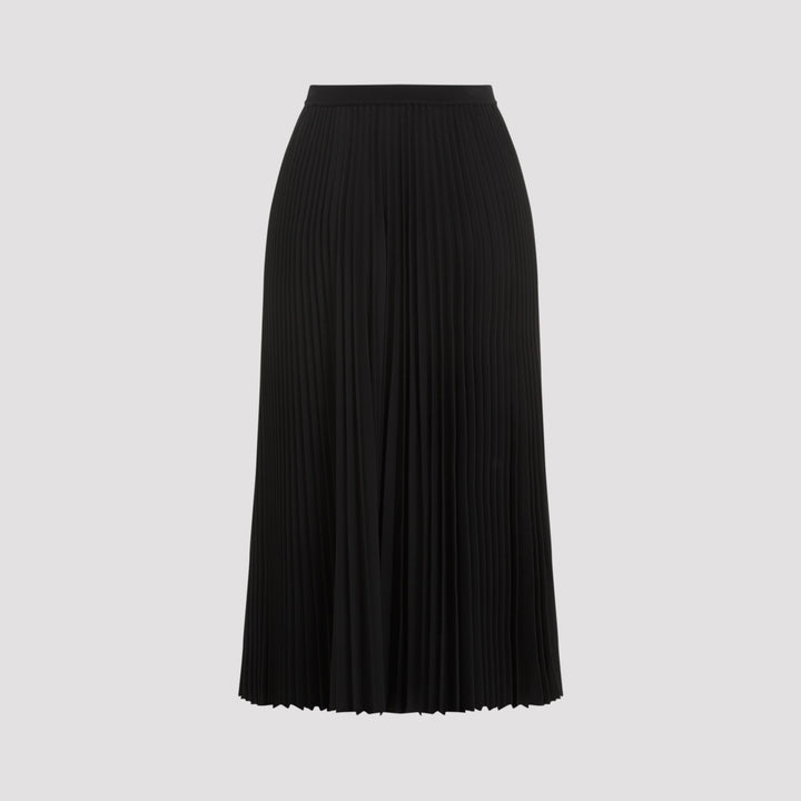 Black Recycled Polyester Midi Skirt-3