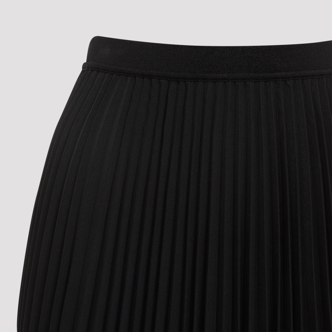 Black Recycled Polyester Midi Skirt-4