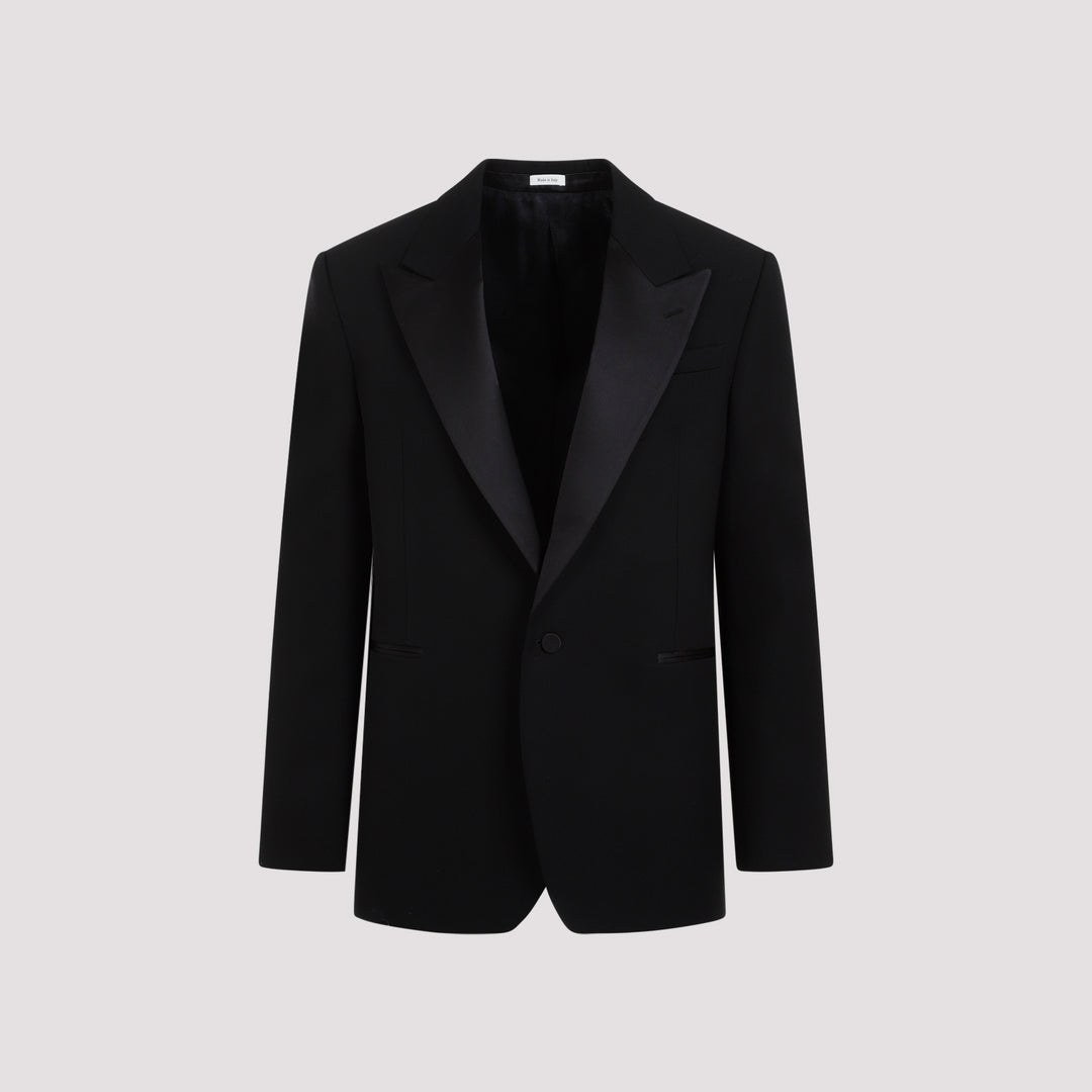 Black Large Tux Wool Jacket-0