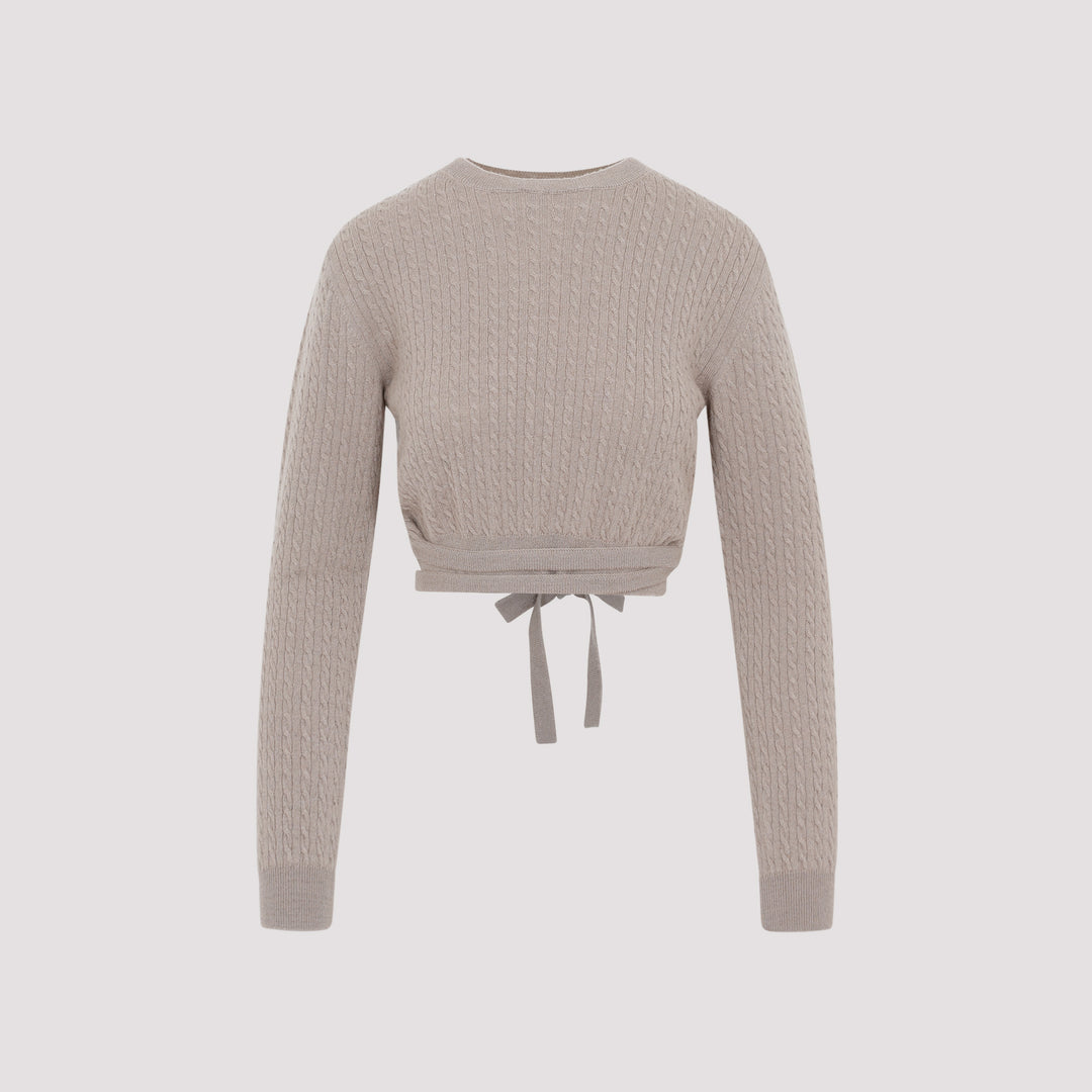 Taupe Curve Link Cropped Jumper-2