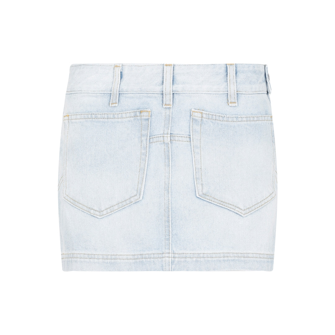 Sky Blue Abra Mini Denim Skirt-1