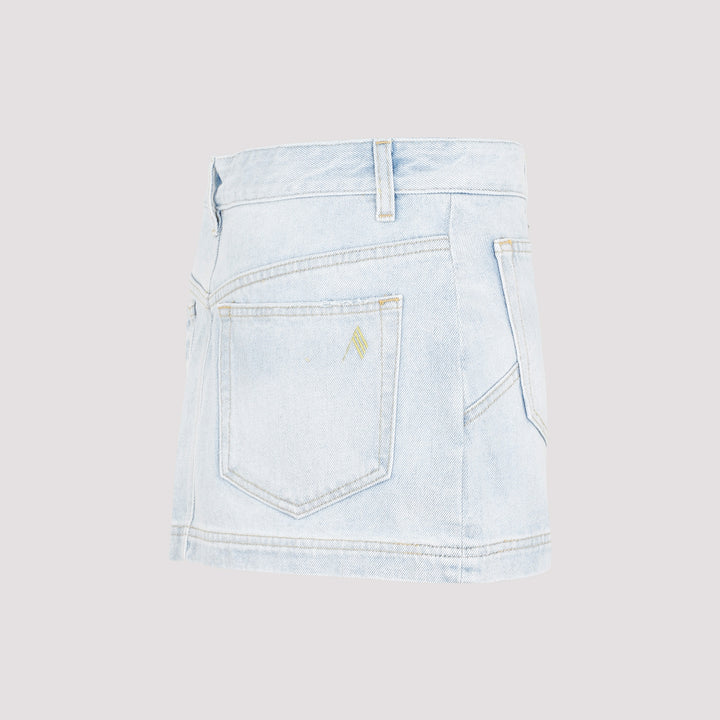 Sky Blue Abra Mini Denim Skirt-4