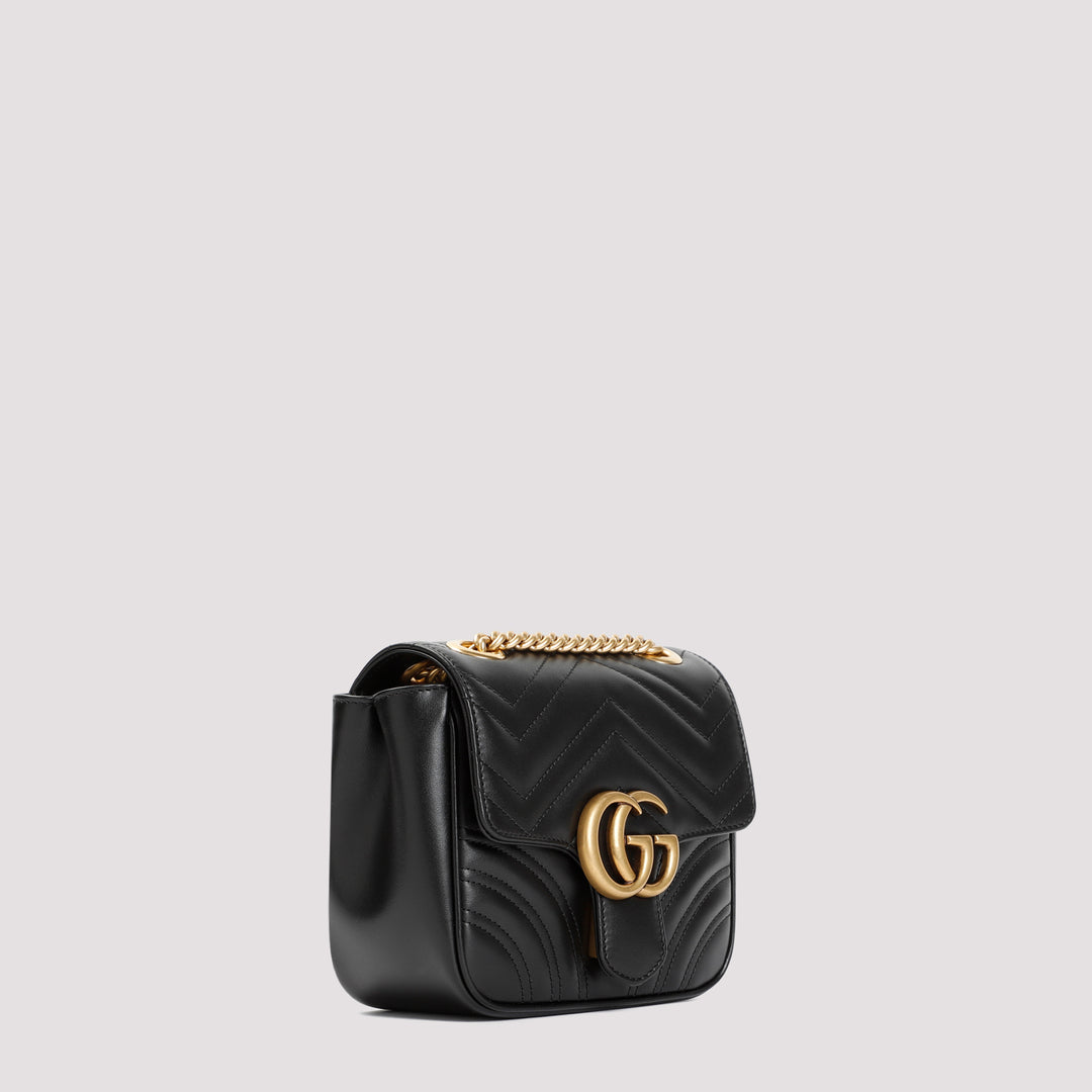 Black GG Marmont Mini Shoulder Bag-3