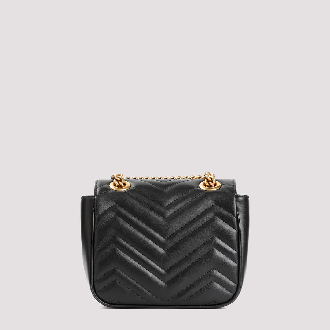 Black GG Marmont Mini Shoulder Bag-4