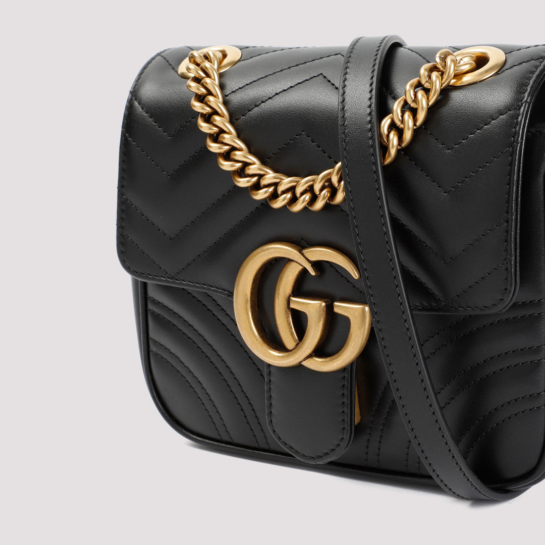 Black GG Marmont Mini Shoulder Bag-5