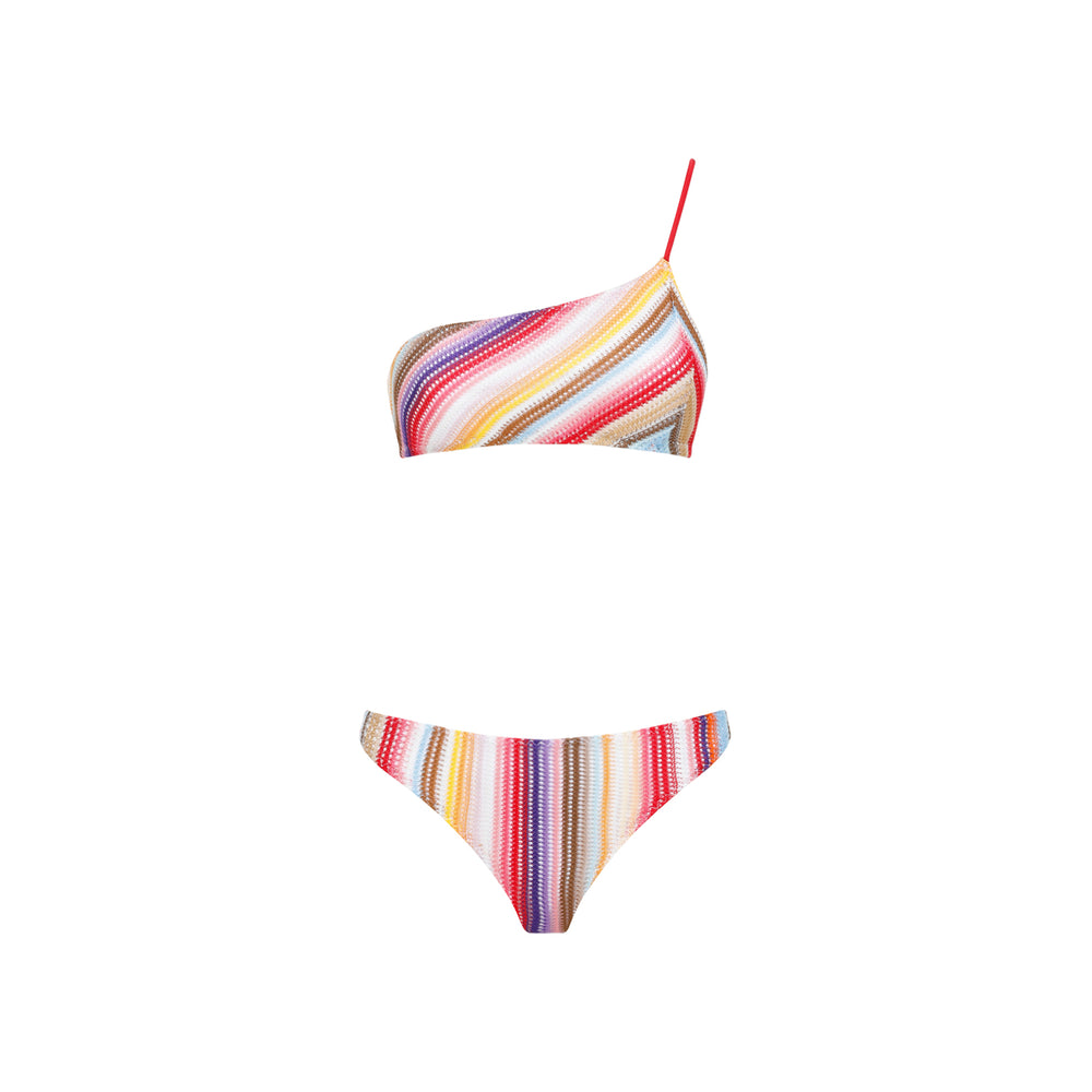 Multi Red Stripe Viscose Bikini-1