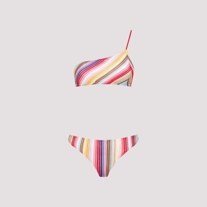 Multi Red Stripe Viscose Bikini-2