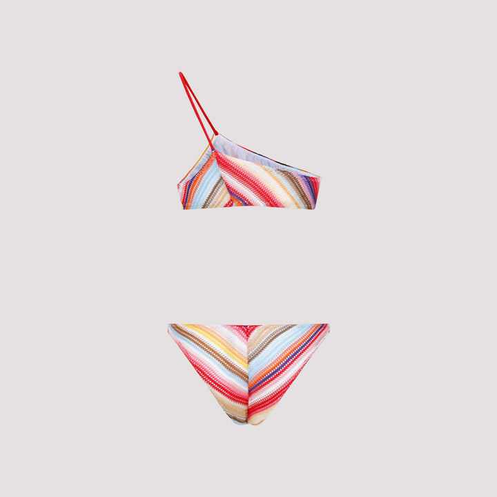 Multi Red Stripe Viscose Bikini-3