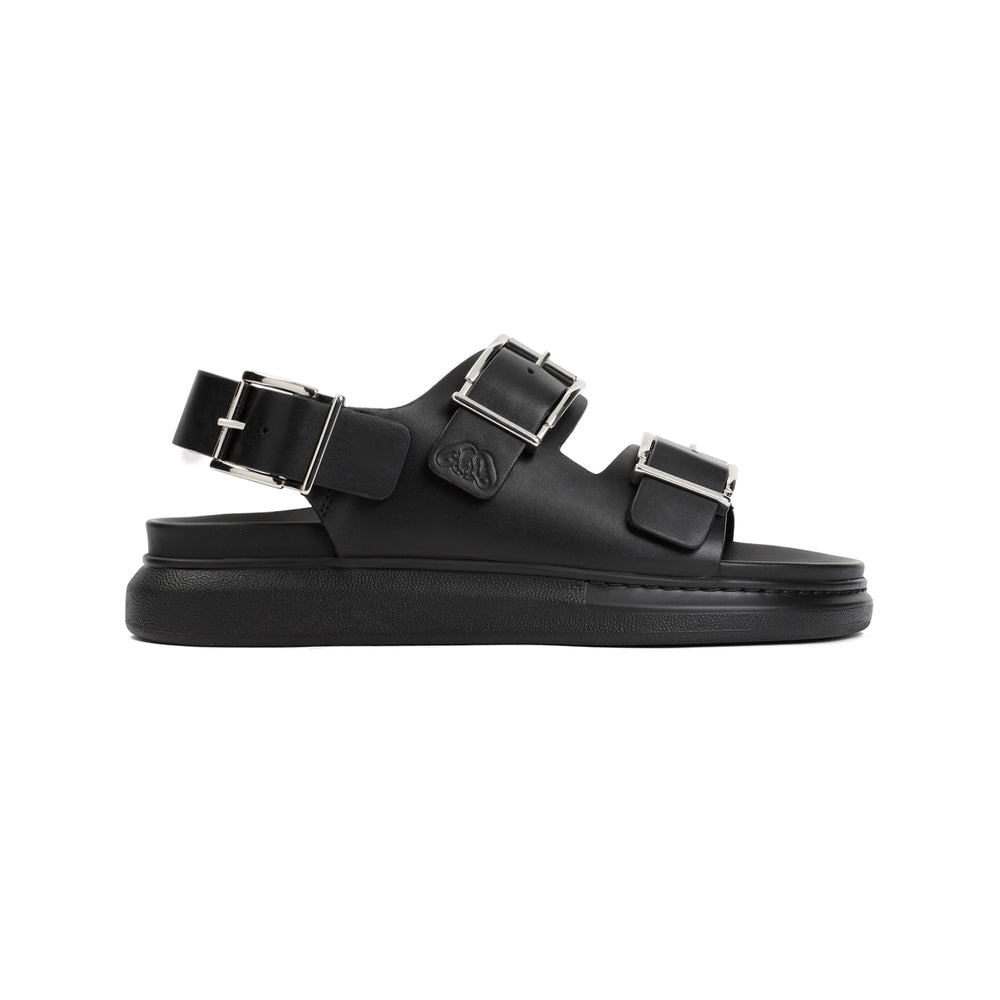 Black Hybrid Double Buckle Sandals-1